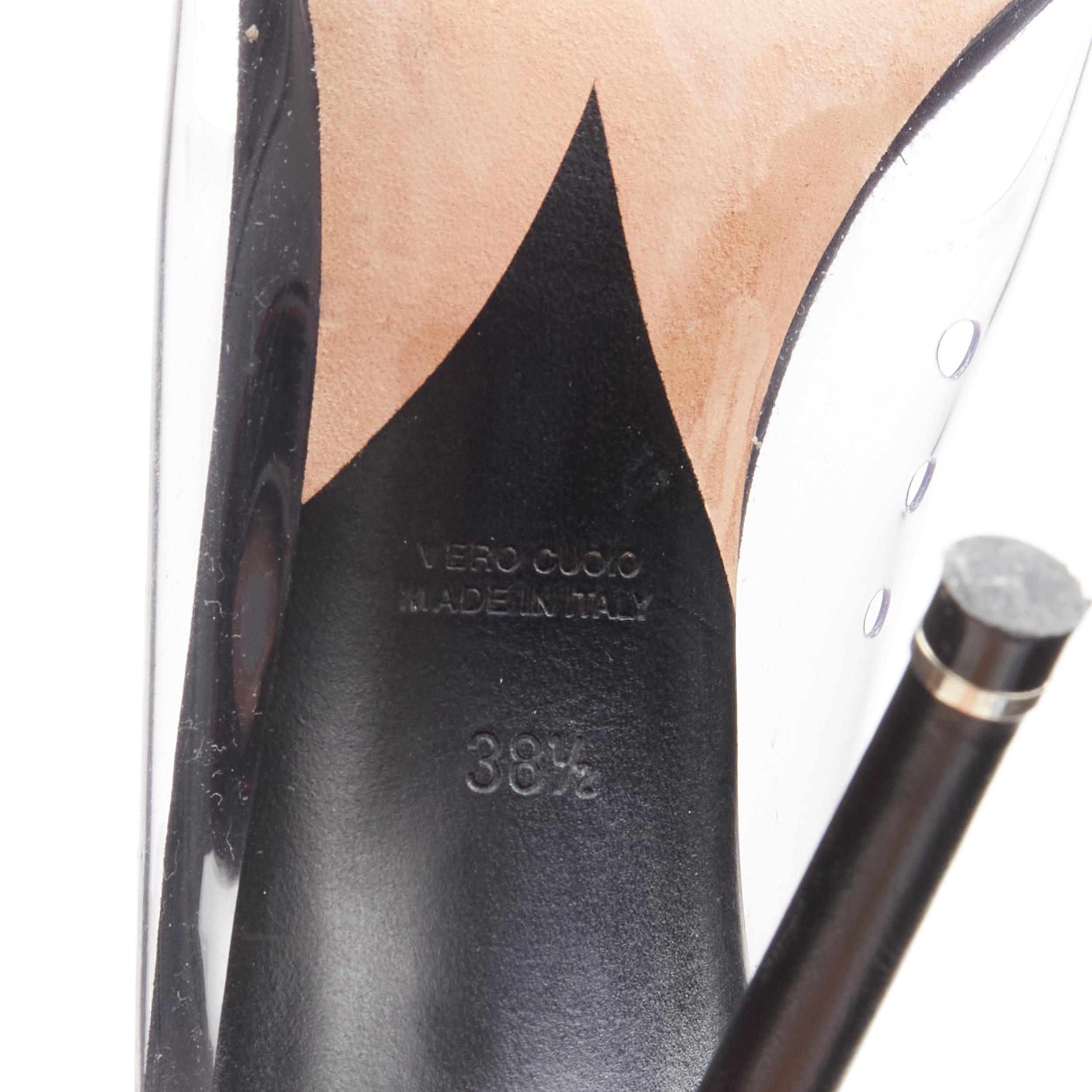ALEXANDER WANG clear PVC black strappy slingback mule sandal EU38.5 For Sale 5