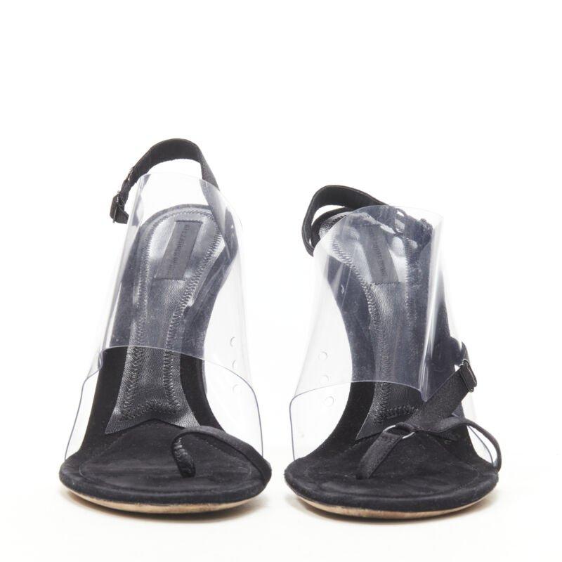 Grigio ALEXANDER WANG sandalo mulo con cinturino in PVC trasparente nero EU38.5 in vendita