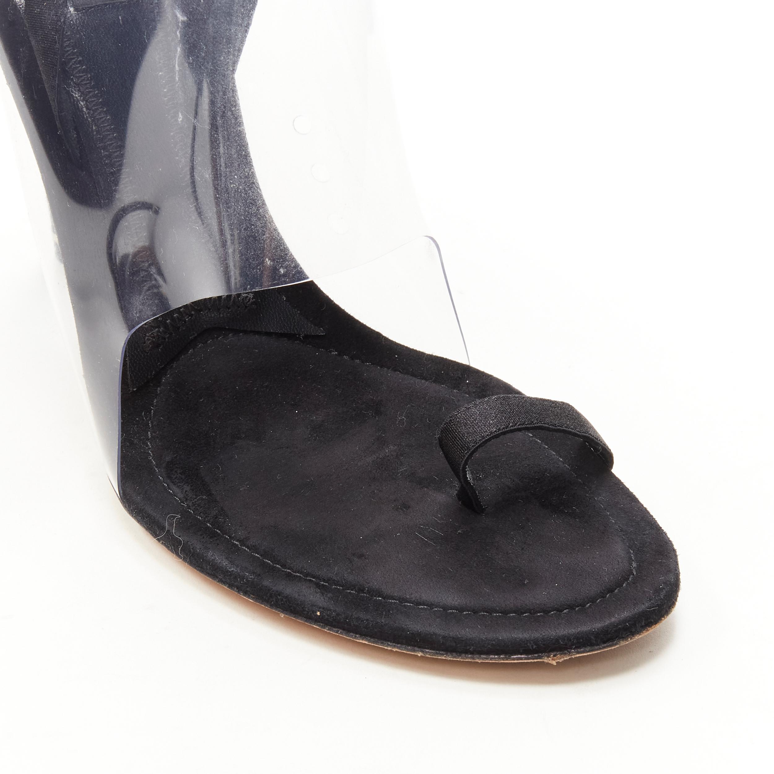 Women's ALEXANDER WANG clear PVC black strappy slingback mule sandal EU38.5 For Sale