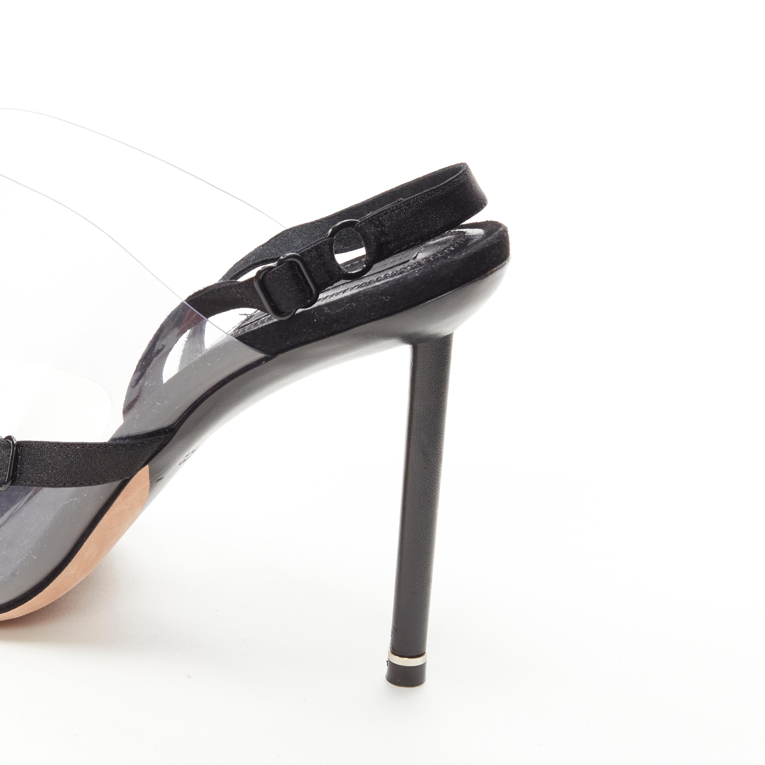 ALEXANDER WANG clear PVC black strappy slingback mule sandal EU38.5 For Sale 3