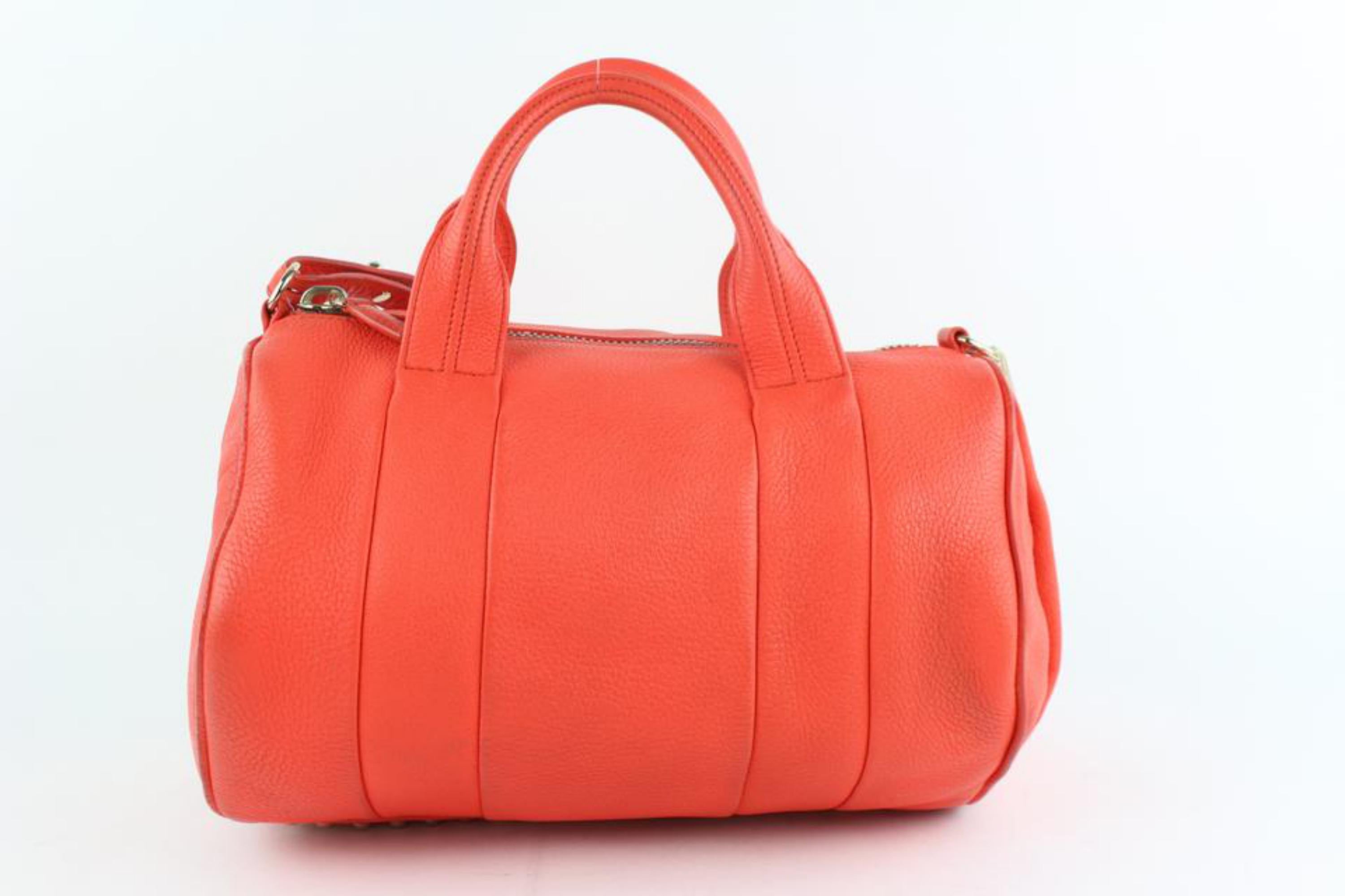 Alexander Wang Coral Pebbled Lamb Rocco 2way 9mz1025 Red Leather Shoulder Bag For Sale 6