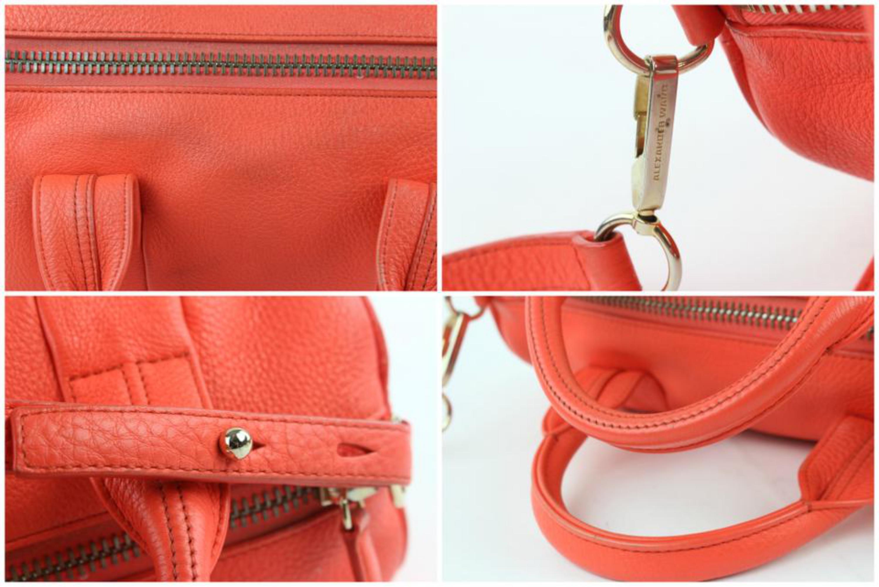Women's Alexander Wang Coral Pebbled Lamb Rocco 2way 9mz1025 Red Leather Shoulder Bag For Sale