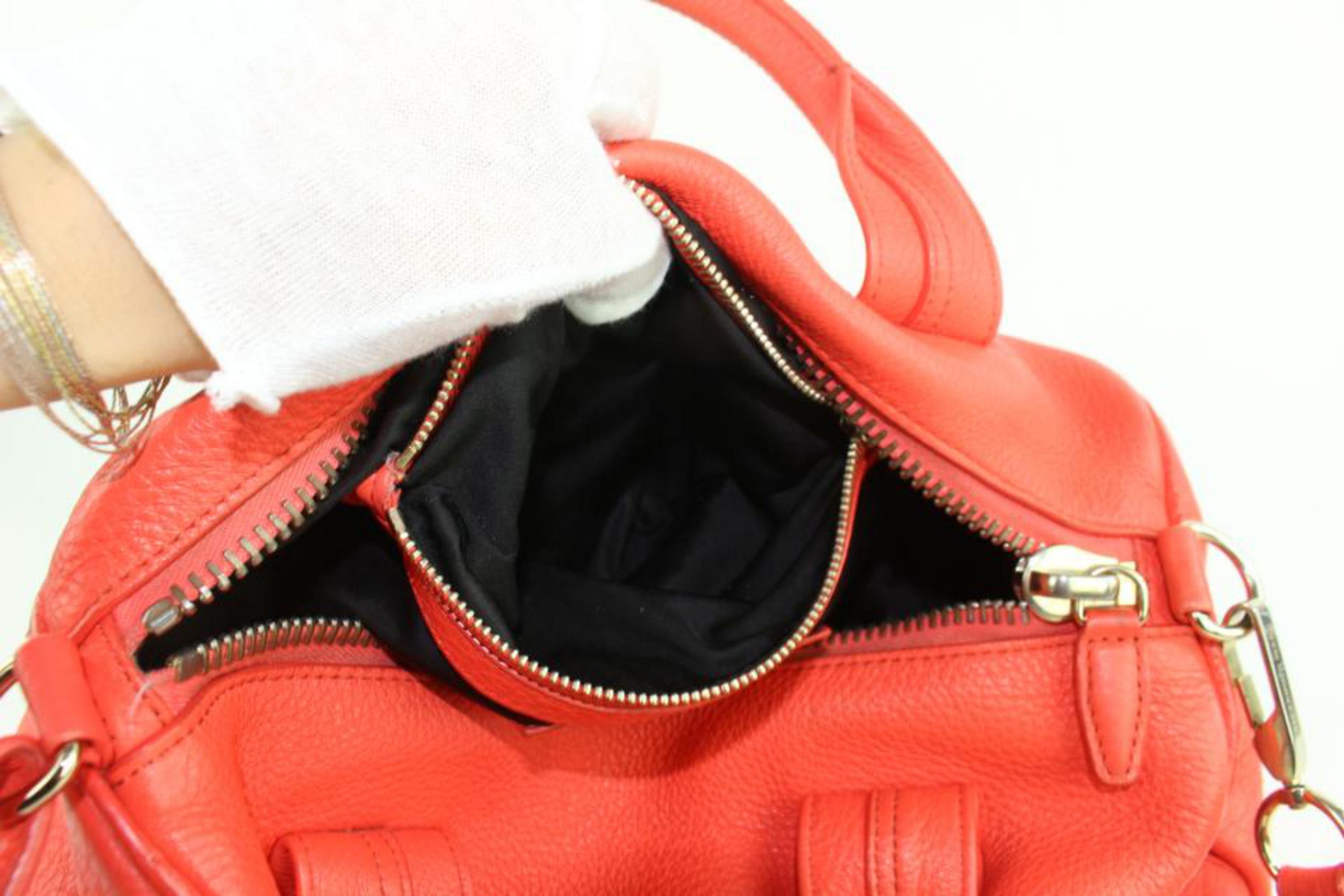 Alexander Wang Coral Pebbled Lamb Rocco 2way 9mz1025 Red Leather Shoulder Bag For Sale 3