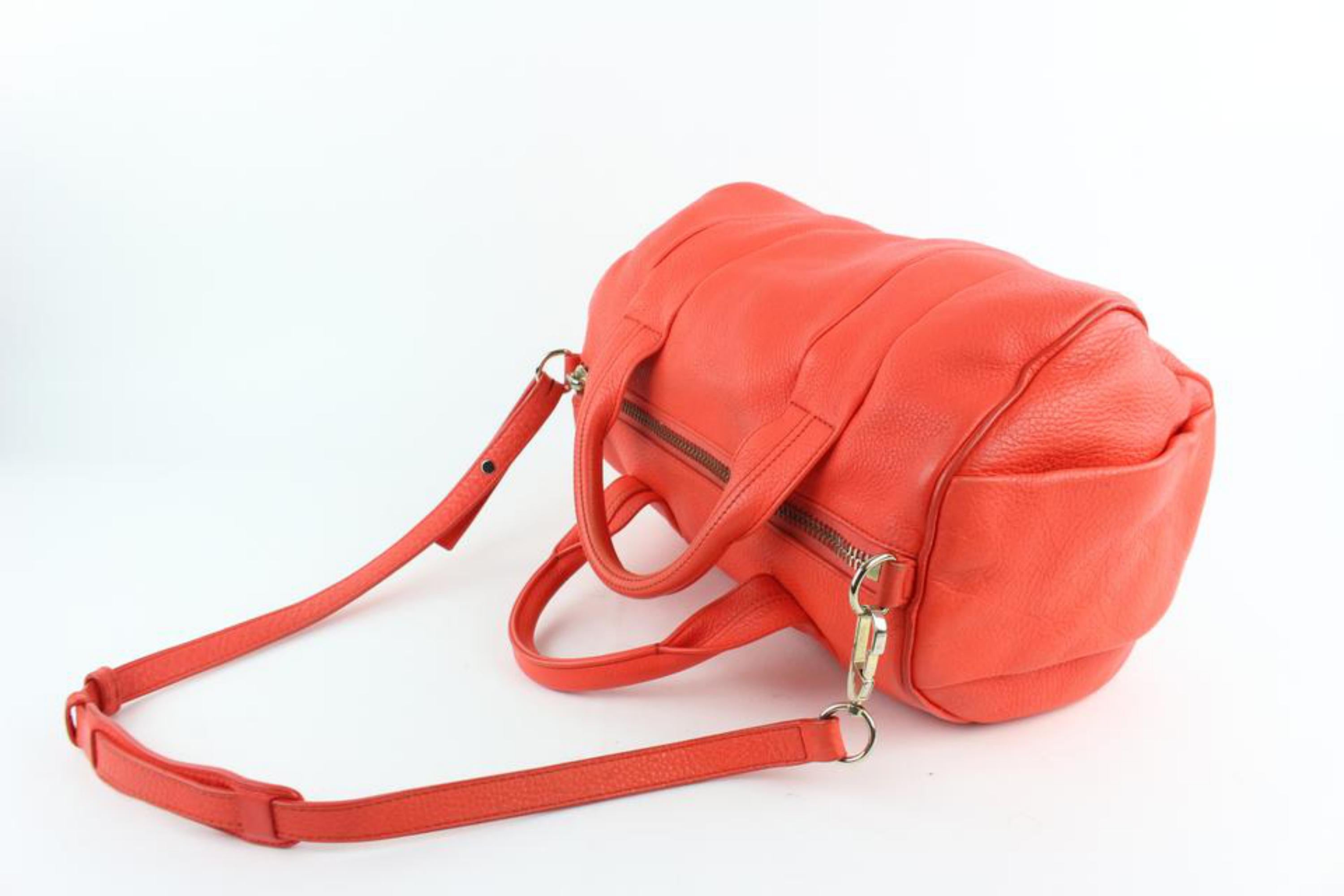 Alexander Wang Coral Pebbled Lamb Rocco 2way 9mz1025 Red Leather Shoulder Bag For Sale 4