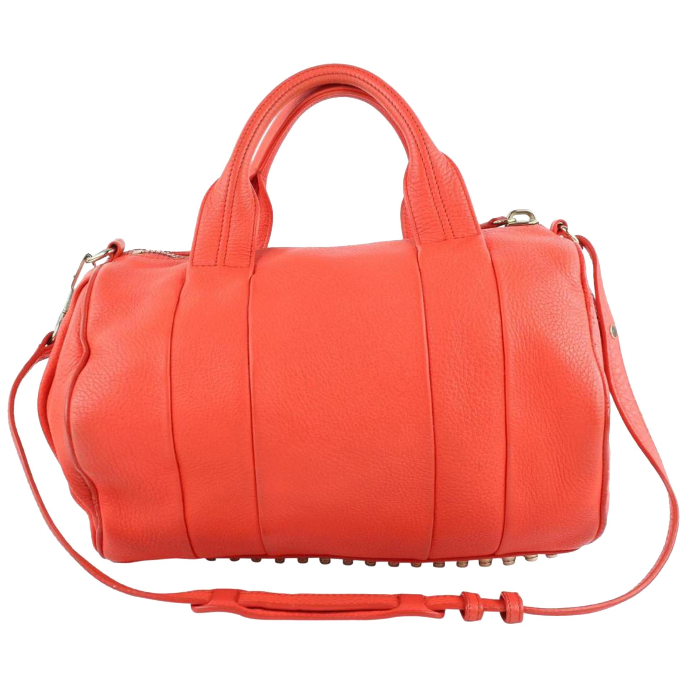 Alexander Wang Coral Pebbled Lamb Rocco 2way 9mz1025 Red Leather Shoulder Bag For Sale