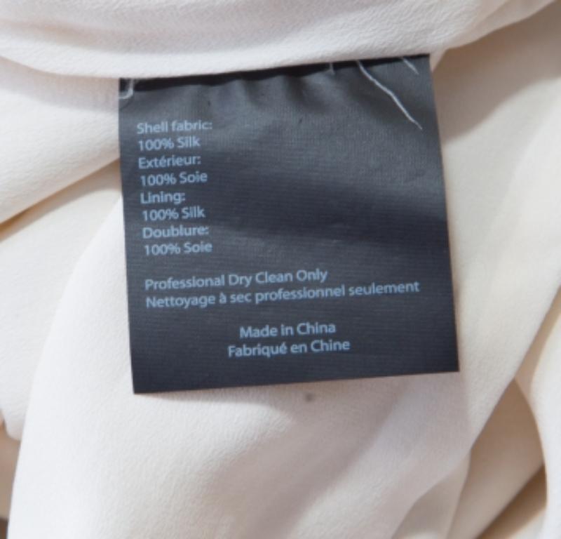 Gris Alexander Wang - Crème - Robe droite sans manches asymétrique en soie plissée S en vente