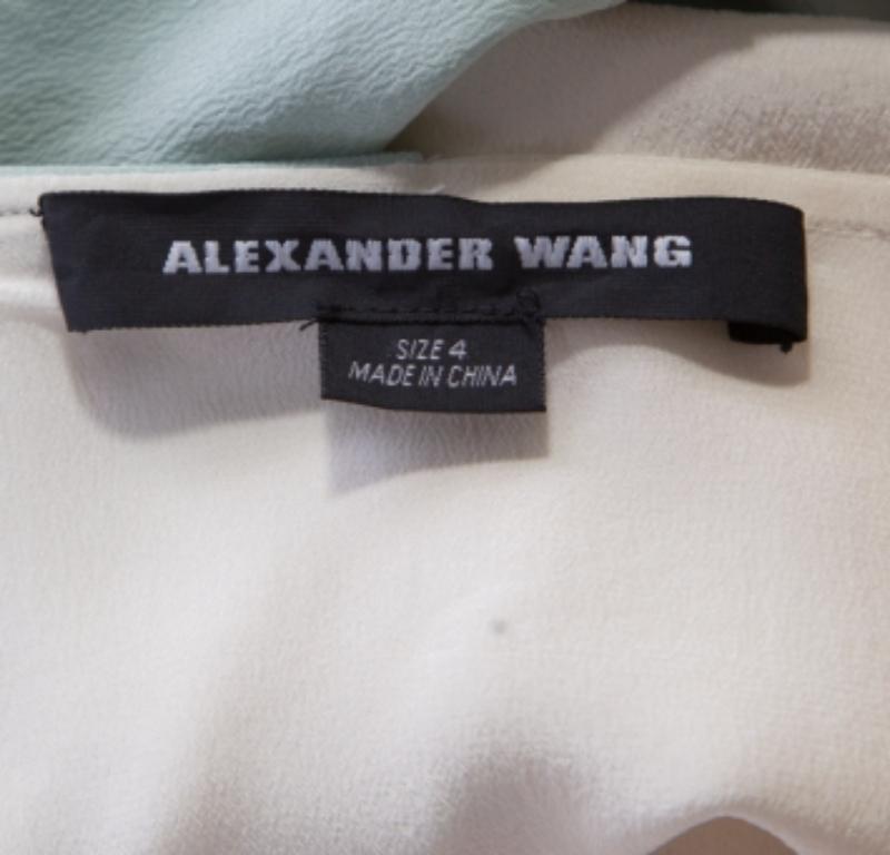 Alexander Wang - Crème - Robe droite sans manches asymétrique en soie plissée S Bon état - En vente à Dubai, Al Qouz 2
