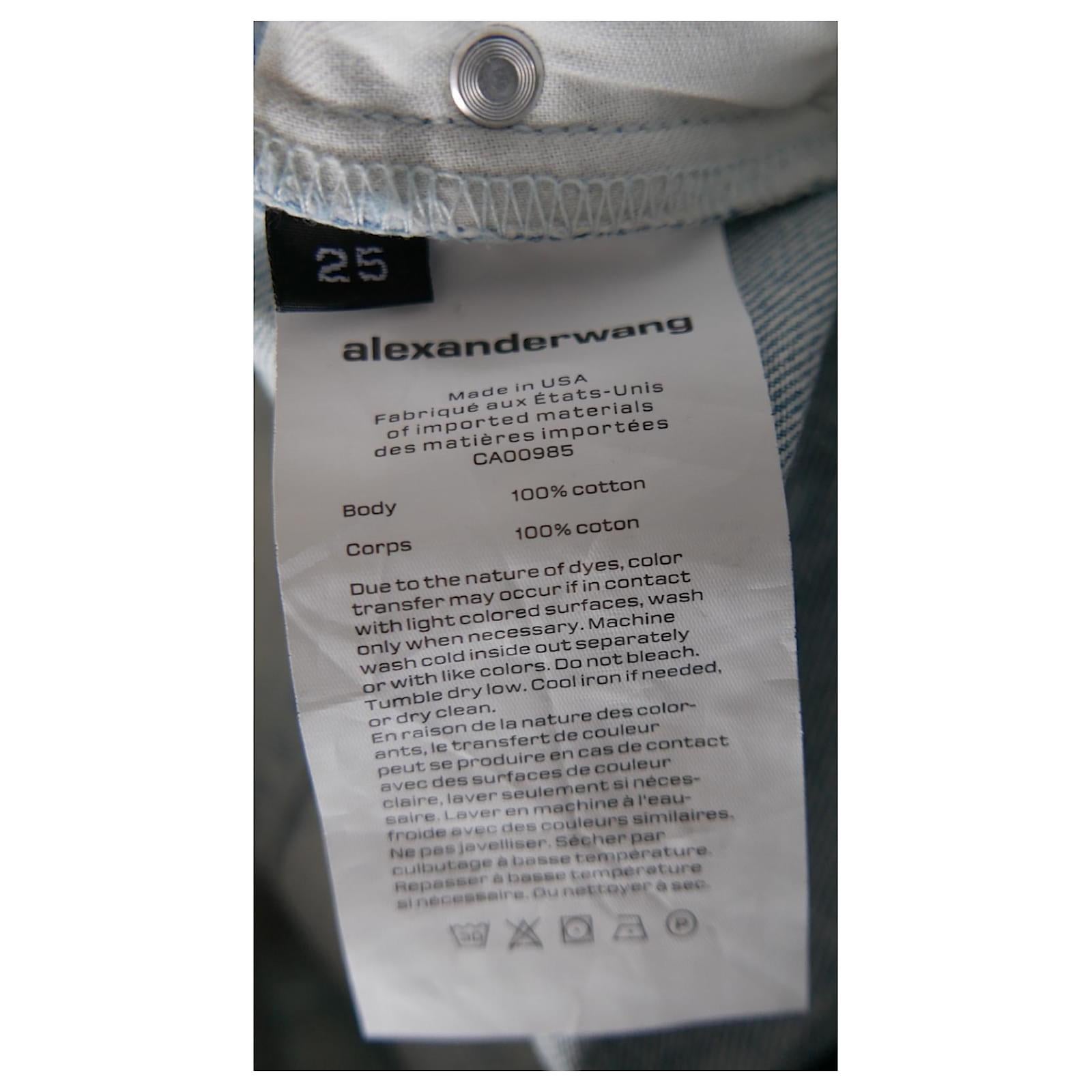 Alexander Wang Cropped Paint Hem Jeans For Sale 2