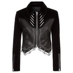 Chaqueta recortada de ante y piel Alexander Wang