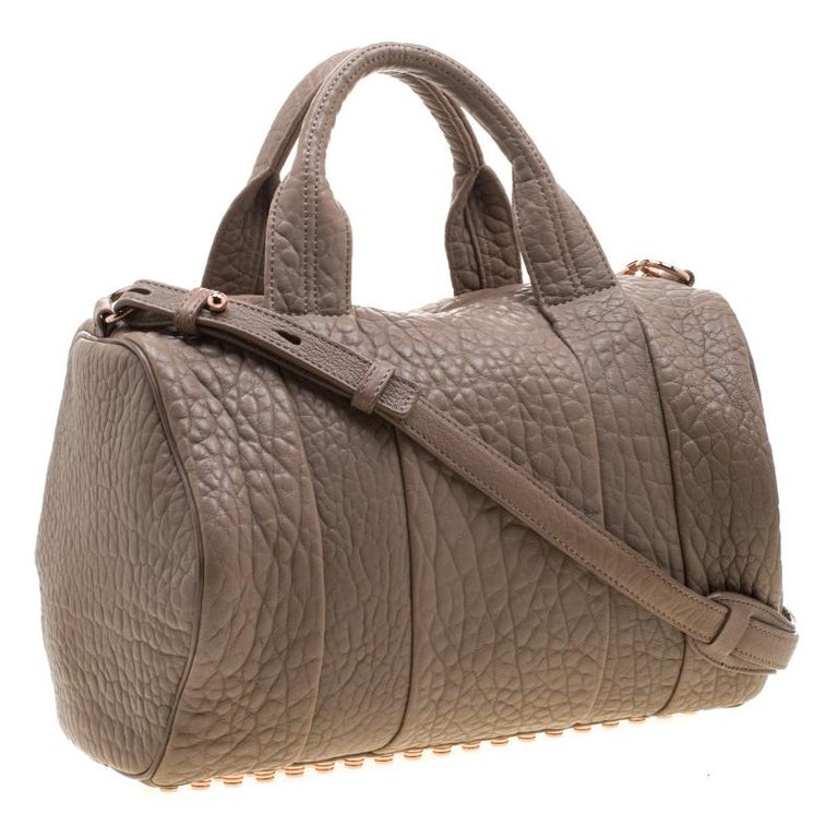 Alexander Wang Dark Beige Pebbled Leather Rocco Duffel Bag For Sale at ...