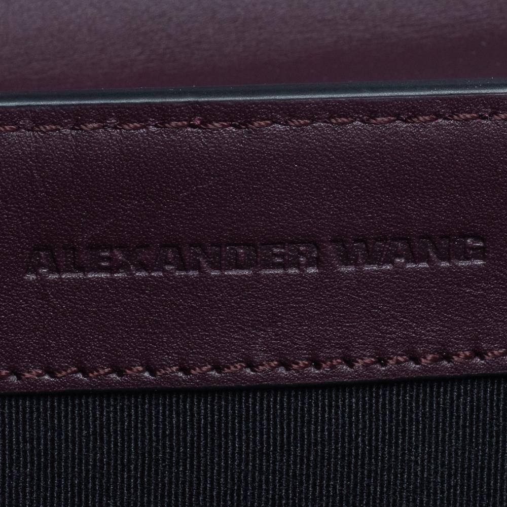 Black Alexander Wang Dark Plum Leather Prisma Envelope Shoulder Bag For Sale