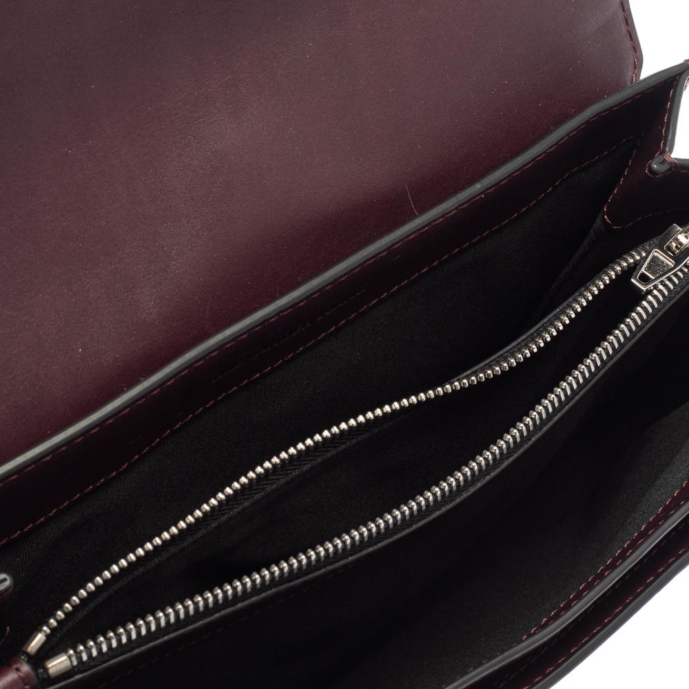 Alexander Wang Dark Plum Leather Prisma Envelope Shoulder Bag In Good Condition For Sale In Dubai, Al Qouz 2