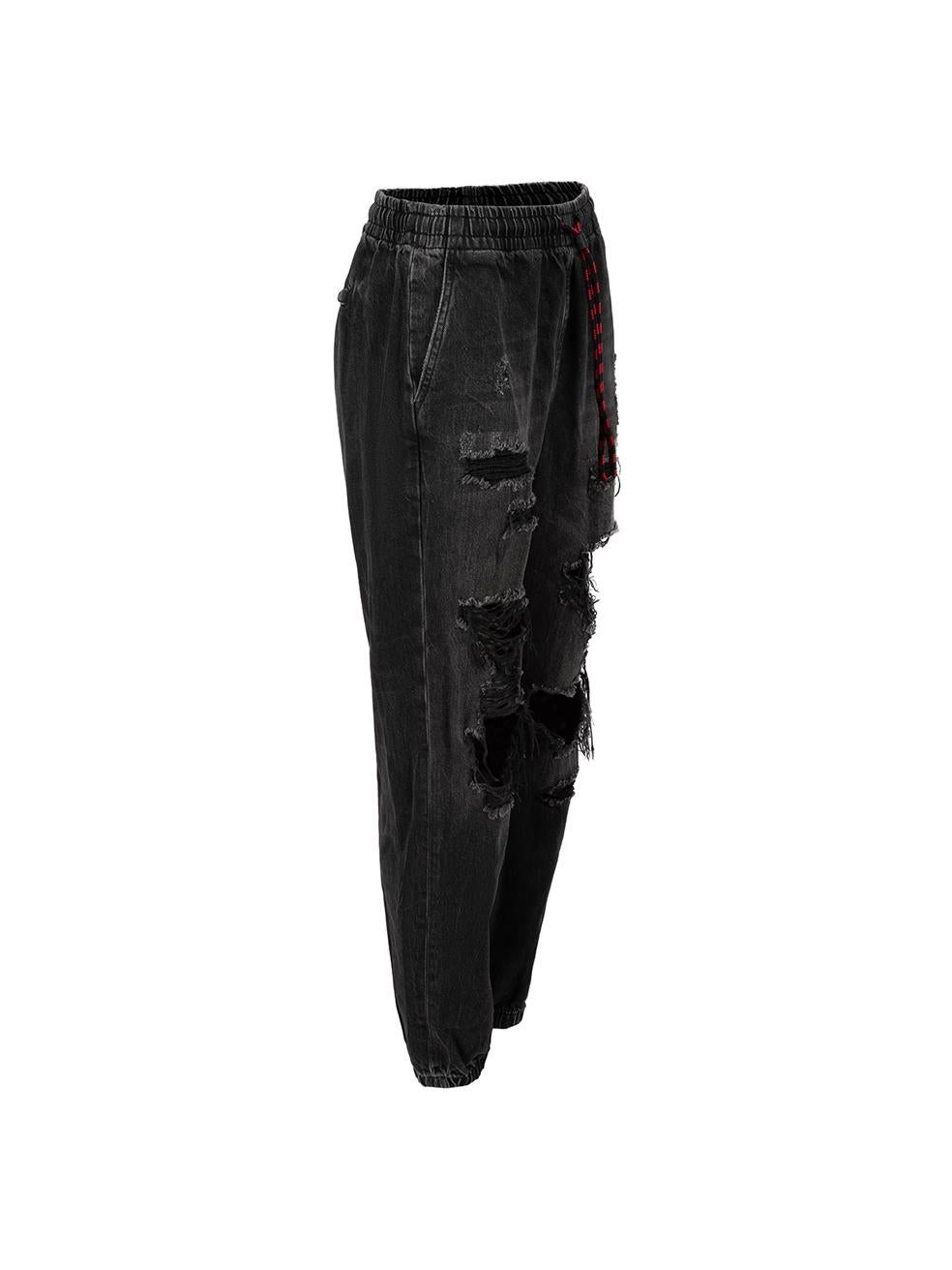 CONDITION is Very good. Hardly any visible wear to trousers is evident on this used Alexander Wang designer resale item. Please note that this item is deliberately distressed.



Details


Black

Denim

Jeans

Distressed

Boyfriend fit

Elasticated
