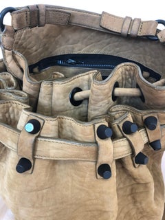 Alexander Wang "Diego" Suede Studded Bucket Bag in Taupe/Camel w/Dust Bag