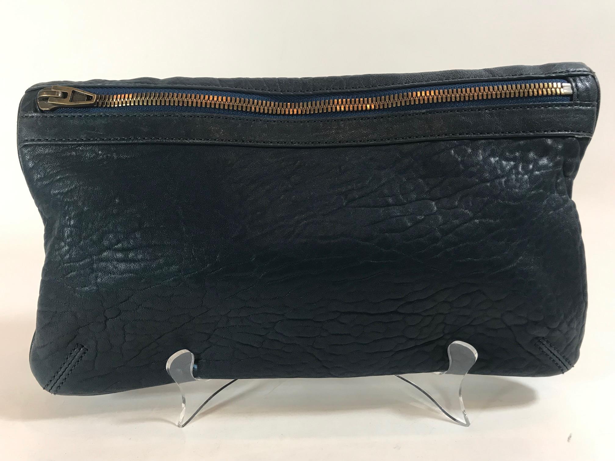 Black Alexander Wang Dumbo Fold-Over Clutch For Sale