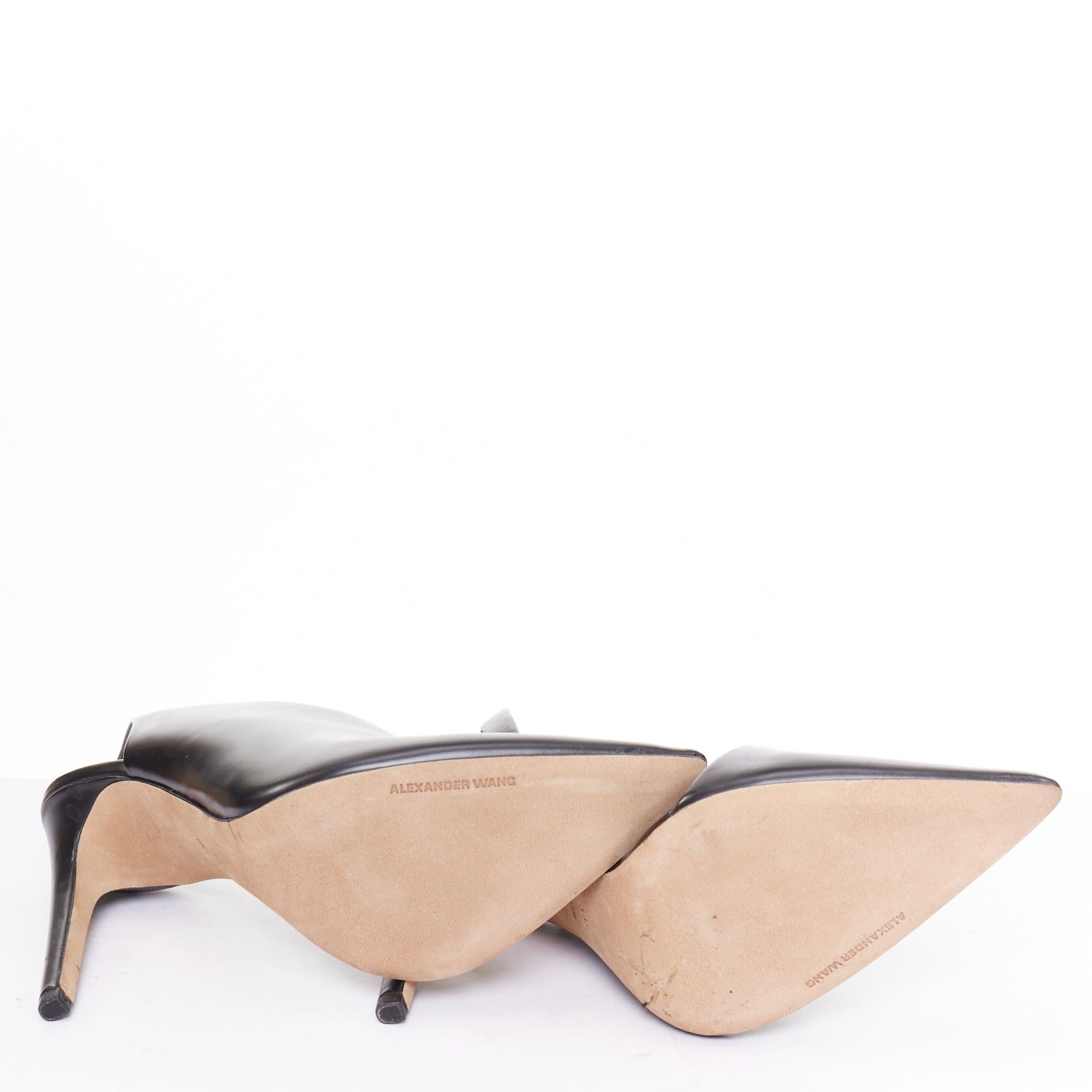 Alexander Wang Edie in pelle liscia nera, stivaletti slingback EU38.5 in vendita 6