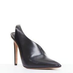 Alexander Wang Edie in pelle liscia nera, stivaletti slingback EU38.5