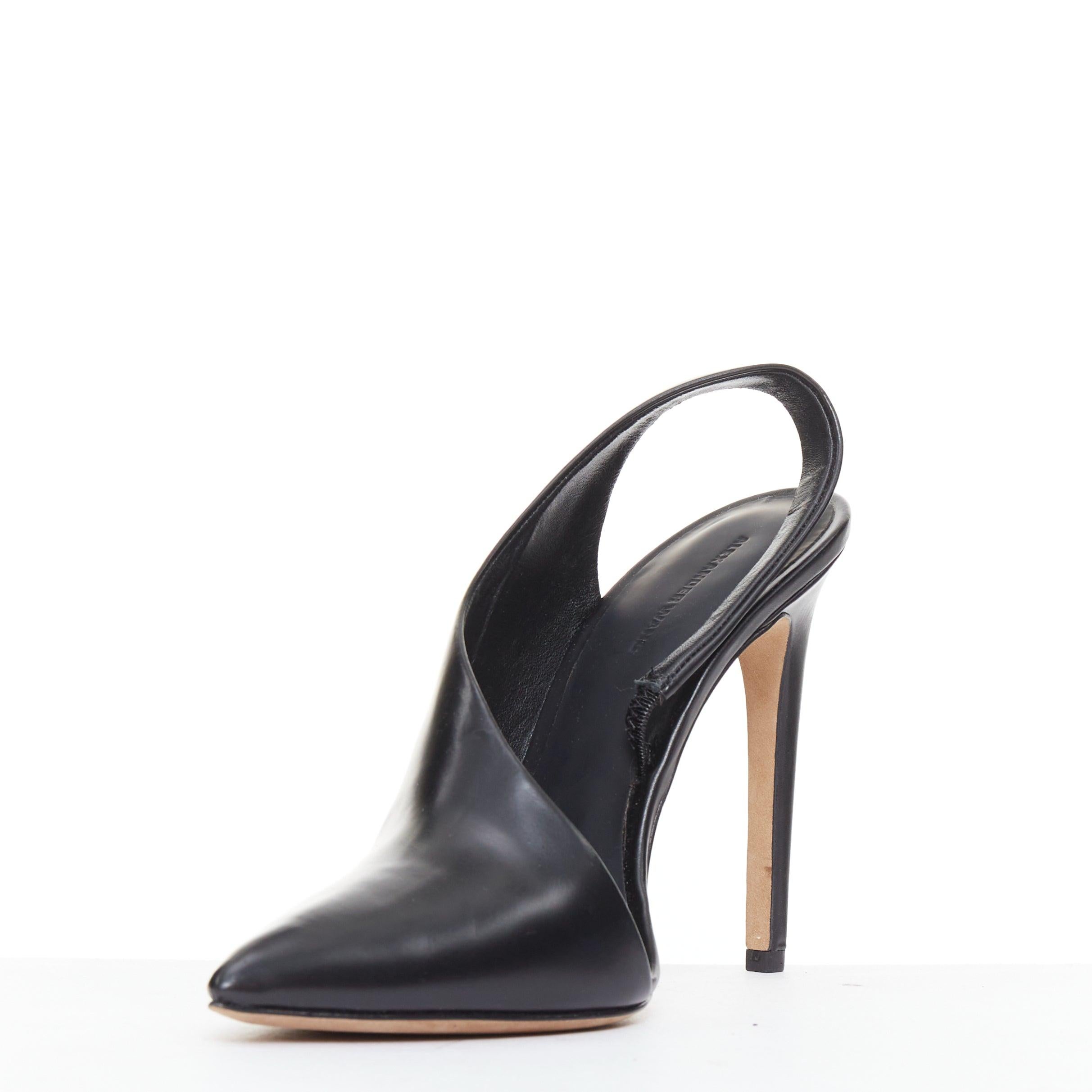 Alexander Wang Edie in pelle liscia nera, stivaletti slingback EU38.5 In condizioni buone in vendita a Hong Kong, NT