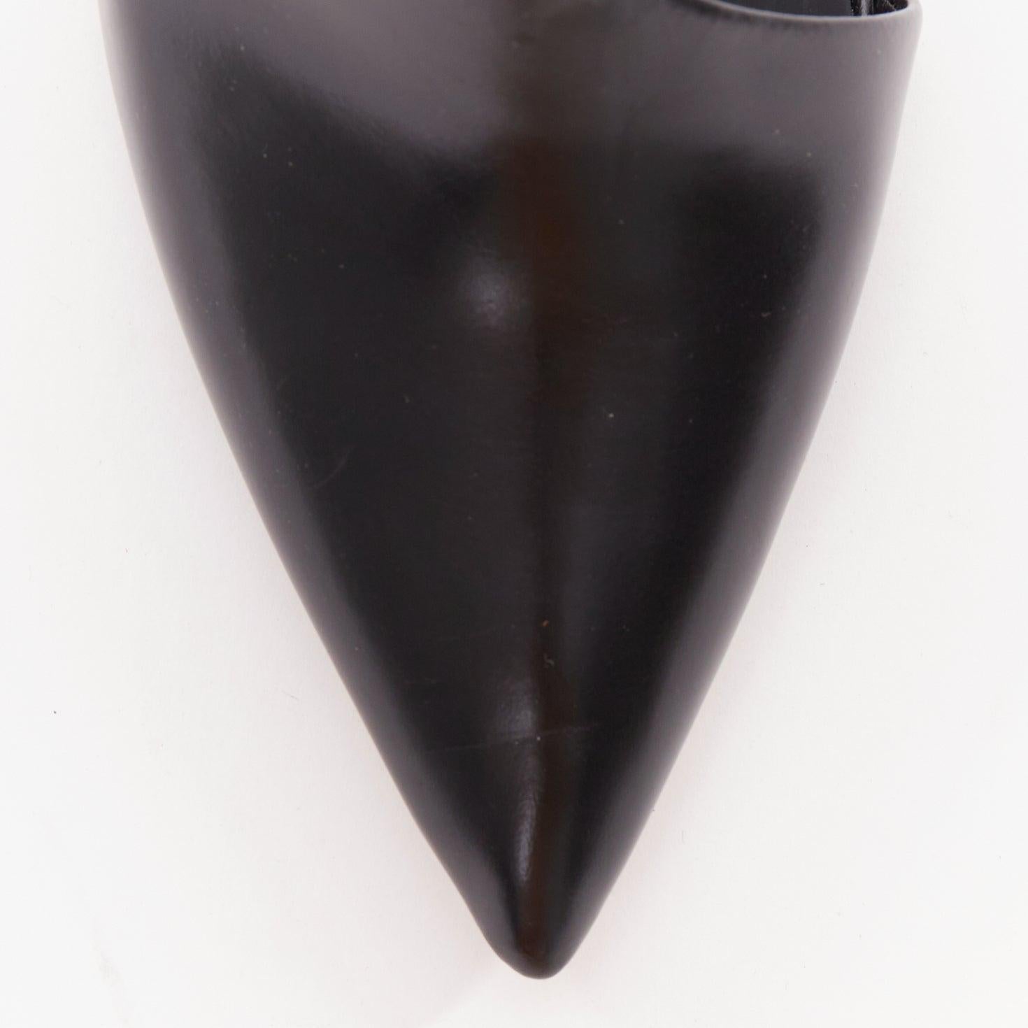 Alexander Wang Edie in pelle liscia nera, stivaletti slingback EU38.5 in vendita 1