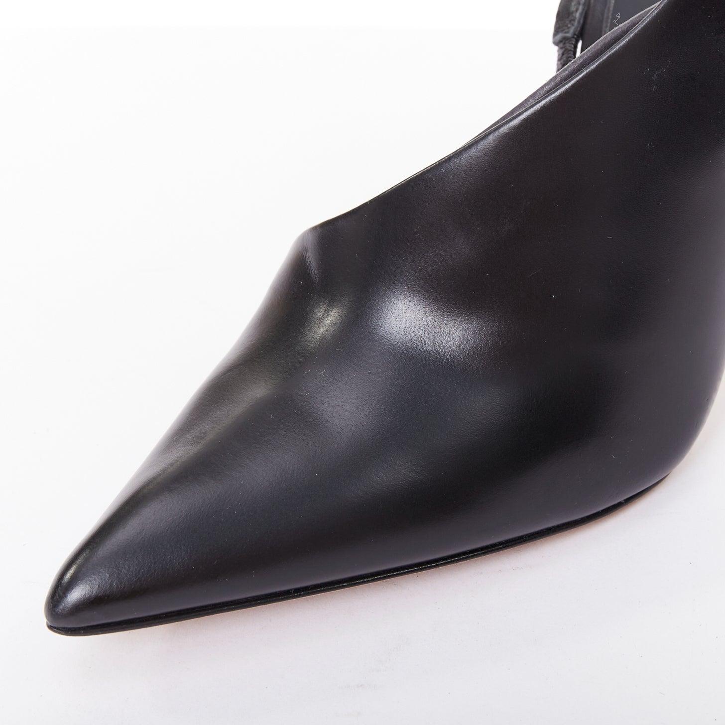 Alexander Wang Edie in pelle liscia nera, stivaletti slingback EU38.5 in vendita 2
