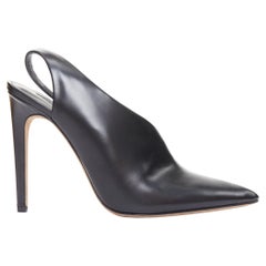 Alexander Wang Edie in pelle liscia nera, stivaletti slingback EU38.5