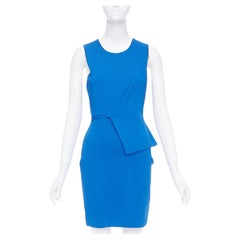 ALEXANDER WANG electric blue half peplum crew neck knitted dress M