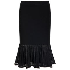 Alexander Wang Embellished Lace Trimmed Stretch Knit Mini Skirt