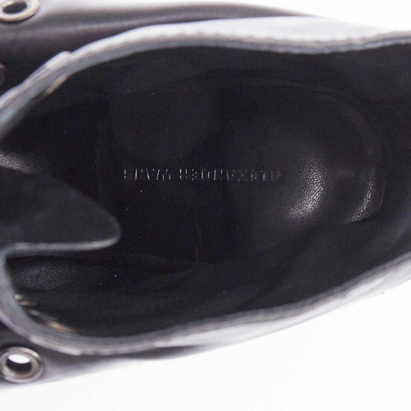 ALEXANDER WANG Frejal Runway black leather layered zipper peep toe boots EU38 4