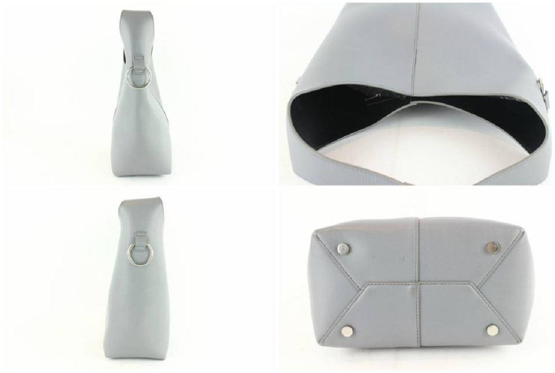 Alexander Wang Genesis 16mz1126 Gray Leather Hobo Bag In Good Condition In Dix hills, NY