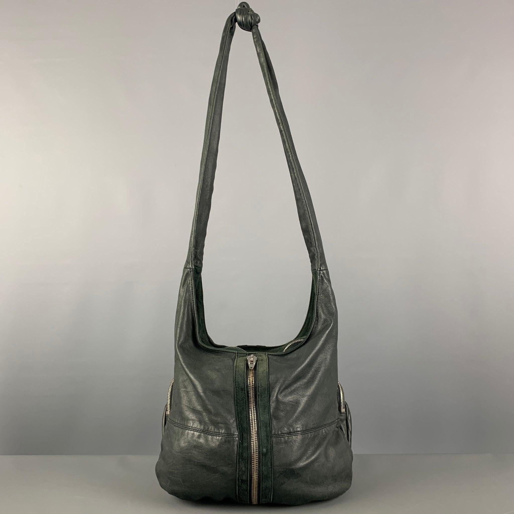 ALEXANDER WANG Green Leather Hobo Handbag In Good Condition For Sale In San Francisco, CA