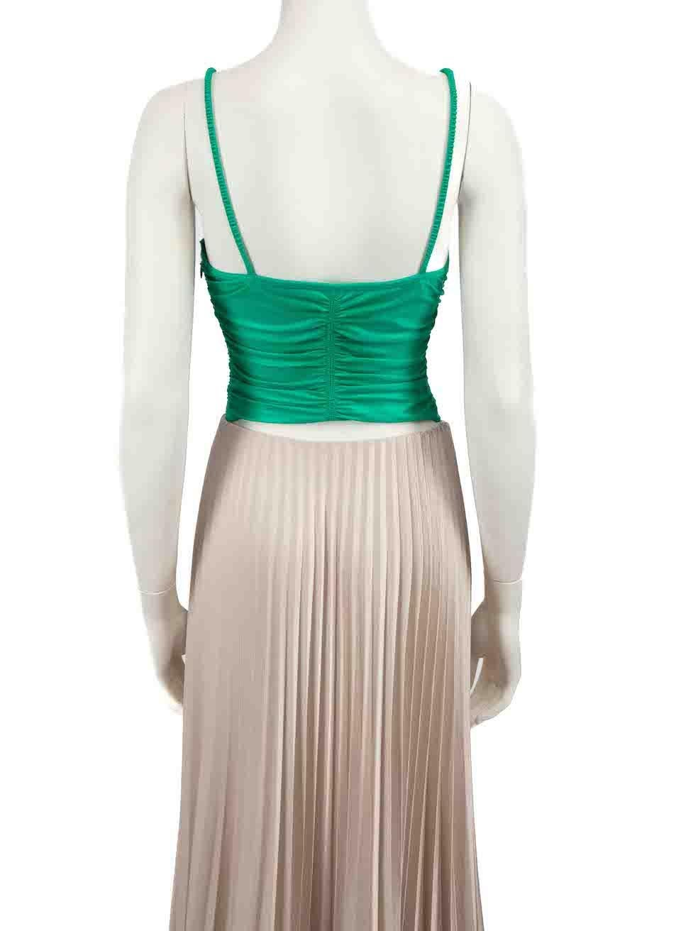 Alexander Wang Green Stretch Ruched Crop Top Size S In Good Condition For Sale In London, GB