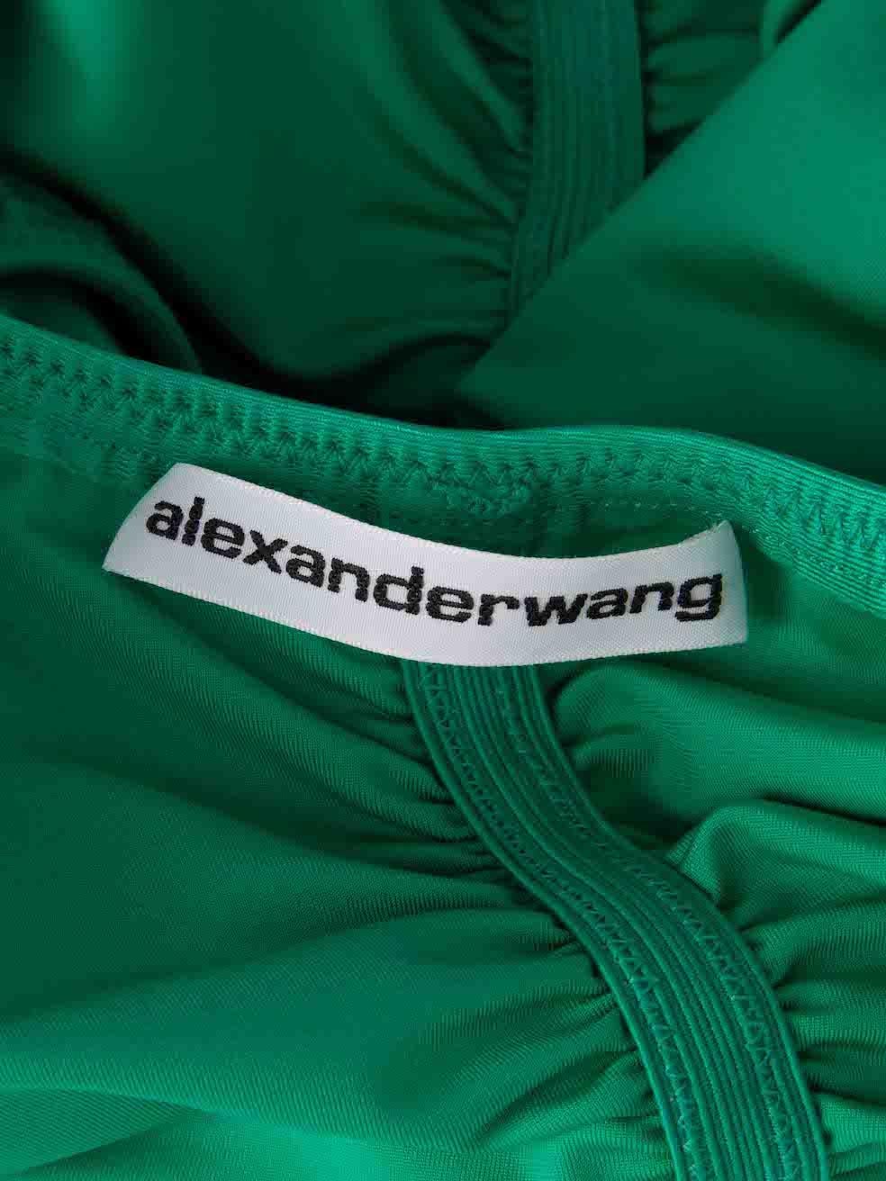 Alexander Wang Grünes gerafftes Stretch gerafftes Crop Top Größe S Damen im Angebot