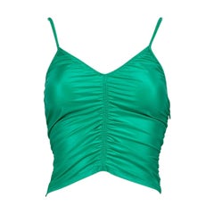 Alexander Wang haut court froncé vert extensible, taille S