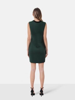 green emerald velvet dress Modern Fit-N-Flare Midi Dress - Contrast Stripe Organza