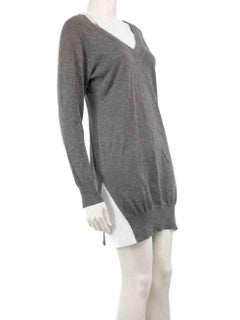 Alexander Wang Grey Bi-Layer Knit Mini Dress Size XS