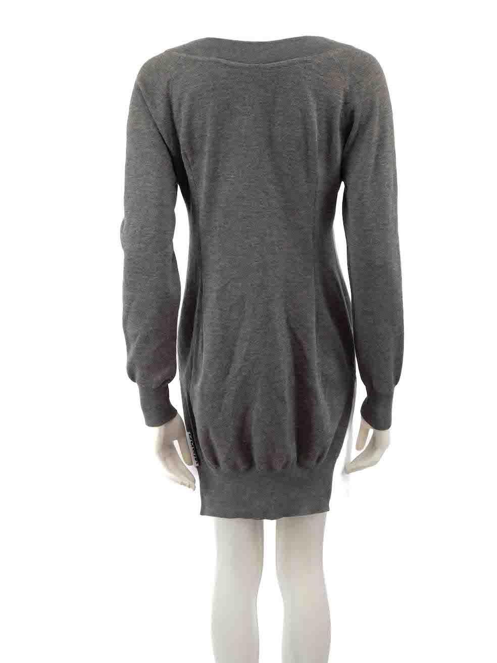 Alexander Wang Grey Bi-Layer Knit Mini Dress Size XS In Good Condition For Sale In London, GB
