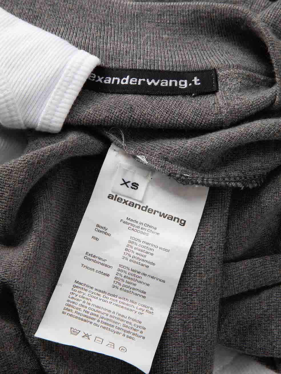 Women's Alexander Wang Grey Bi-Layer Knit Mini Dress Size XS For Sale