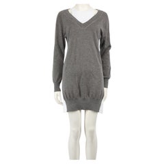 Alexander Wang Grey Bi-Layer Knit Mini Dress Size XS