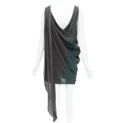ALEXANDER WANG - Robe toge asymétrique drapée en cupro vert gris Sz2
