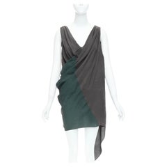 ALEXANDER WANG - Robe toge asymétrique drapée en cupro vert gris Sz2
