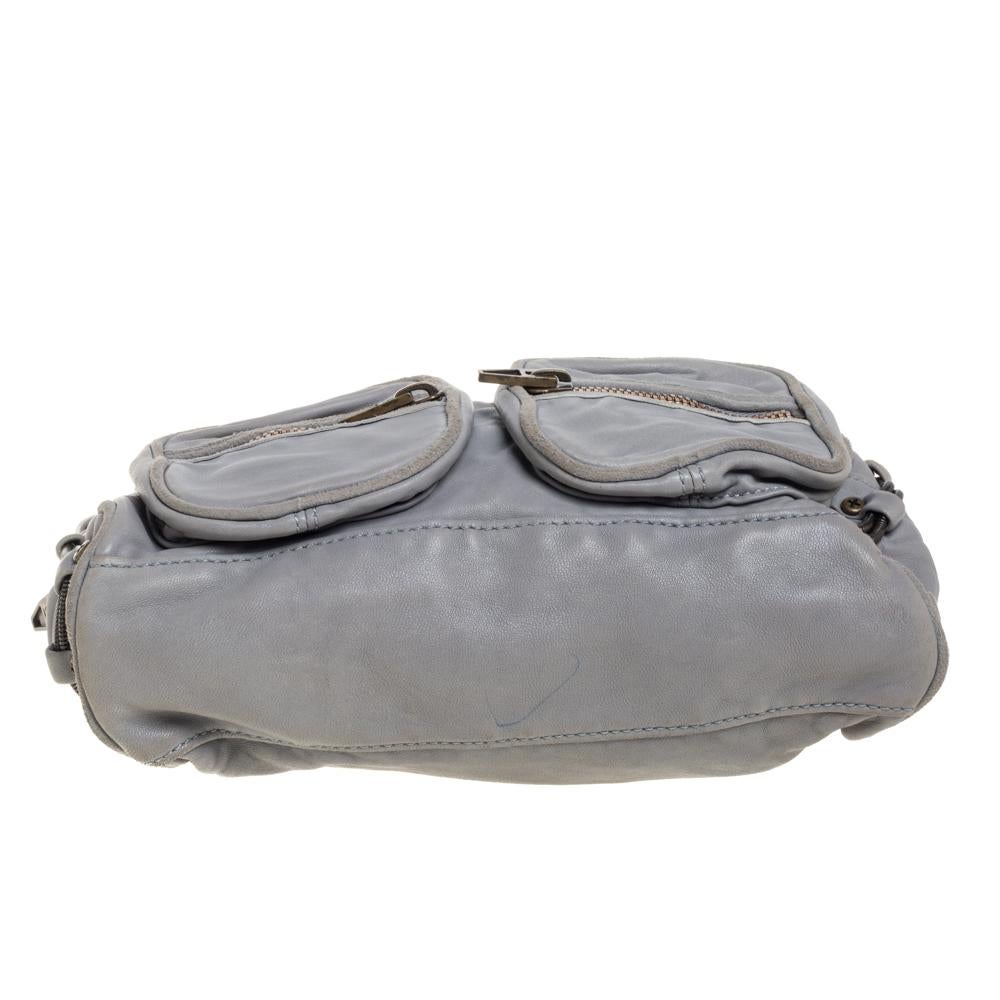 Gray Alexander Wang Grey Leather Brenda Shoulder Bag