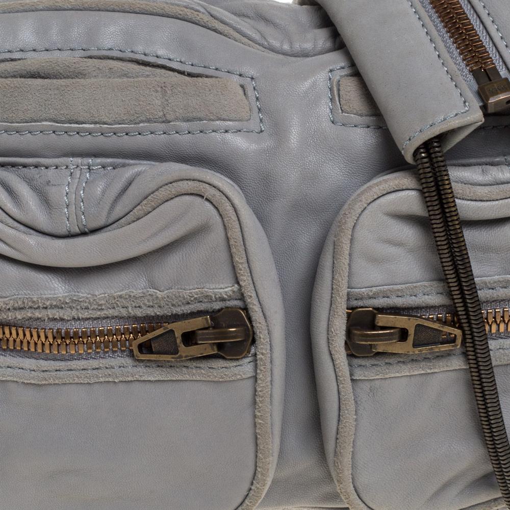 Alexander Wang Grey Leather Brenda Shoulder Bag In Good Condition In Dubai, Al Qouz 2