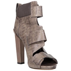 Alexander Wang - Tacchi in pelle goffrata con lucertola di colore grigio Taglia IT 38