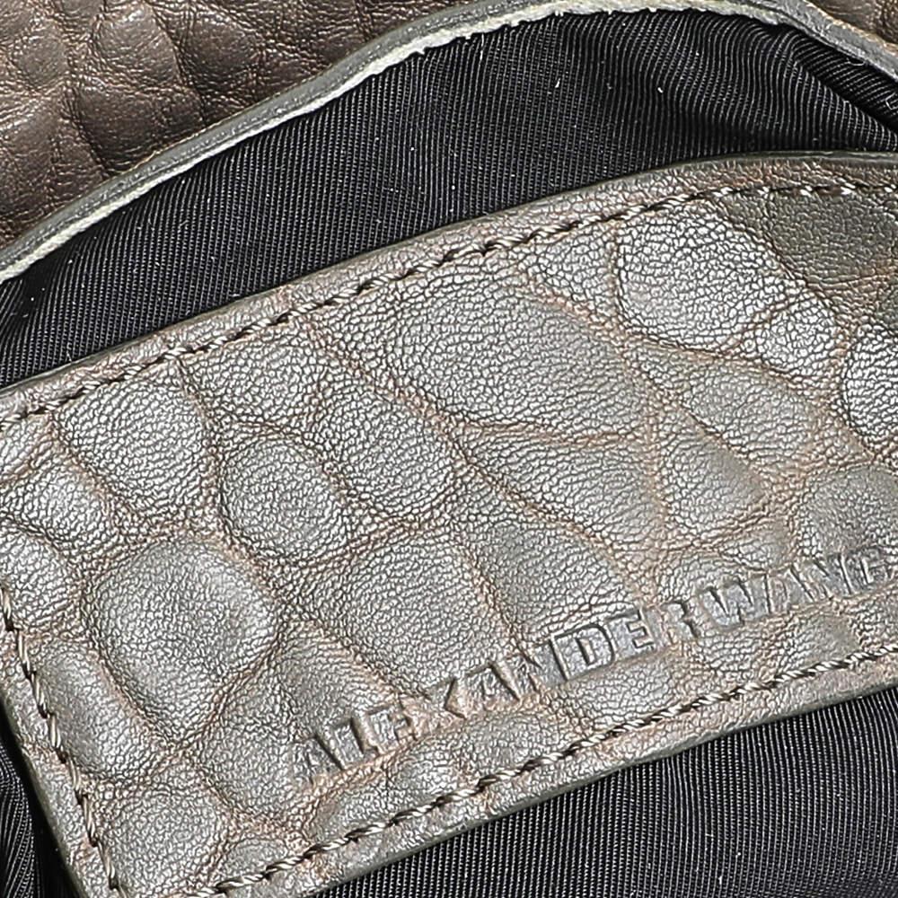 Alexander Wang Grau Strukturiertes Leder Diego Bucket Bag im Angebot 5