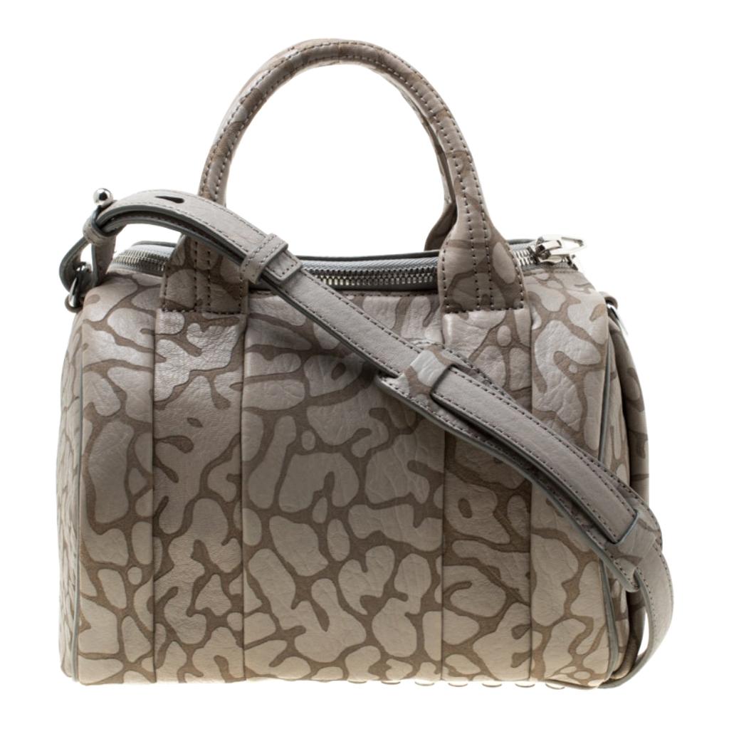 Alexander Wang Grey Textured Leather Rocco Top Handle Bag