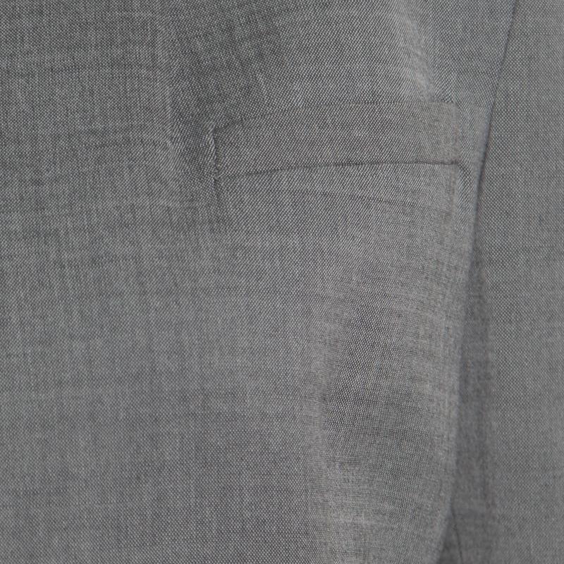 Women's Alexander Wang Grey Velvet Cropped Back Detail Open Front Blazer S