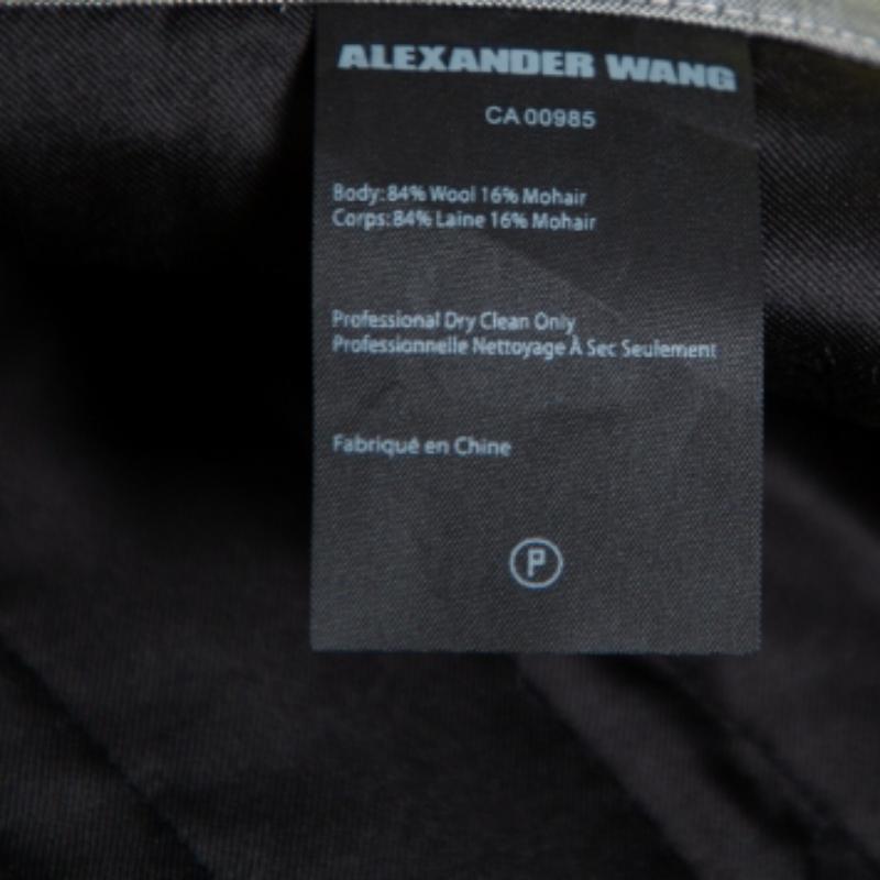 Women's Alexander Wang Grey Wool and Mohair Blend Tie Front Tapered Pants M For Sale