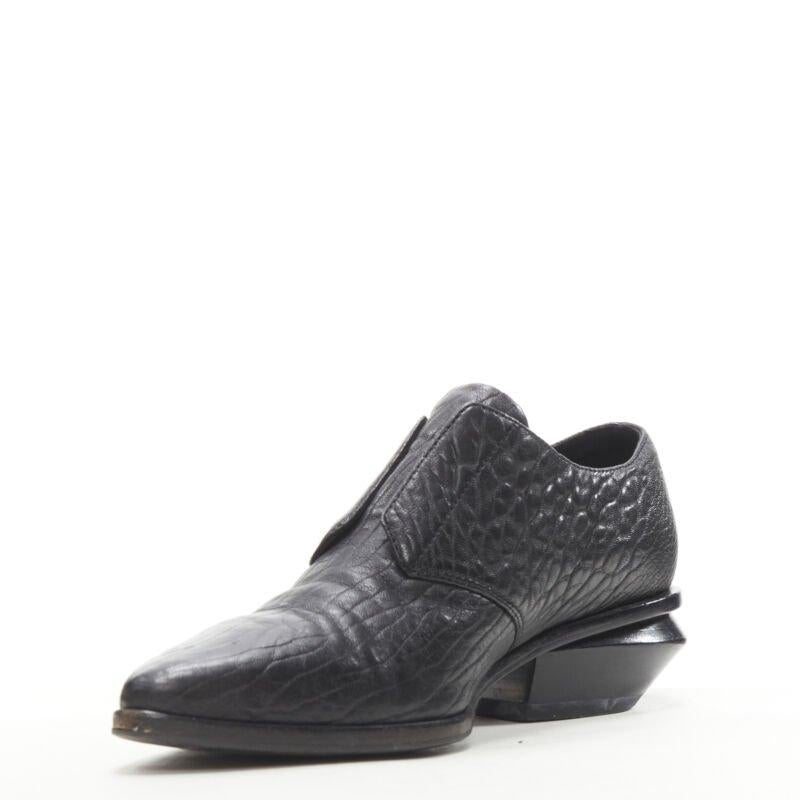 ALEXANDER WANG Ines Oxford black leather laceless brogue EU37 In Fair Condition For Sale In Hong Kong, NT