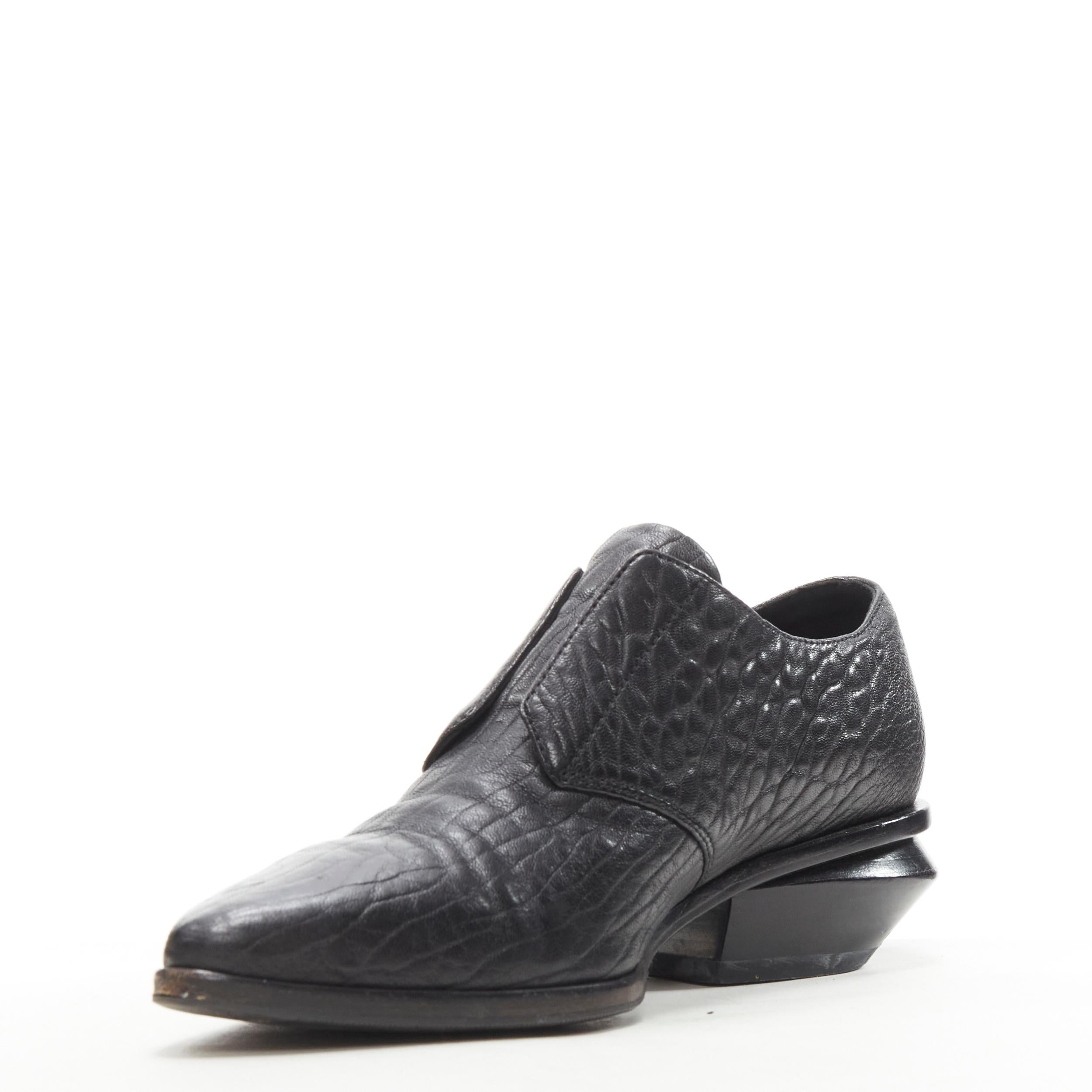Black ALEXANDER WANG Ines Oxford black leather laceless brogue EU37 For Sale