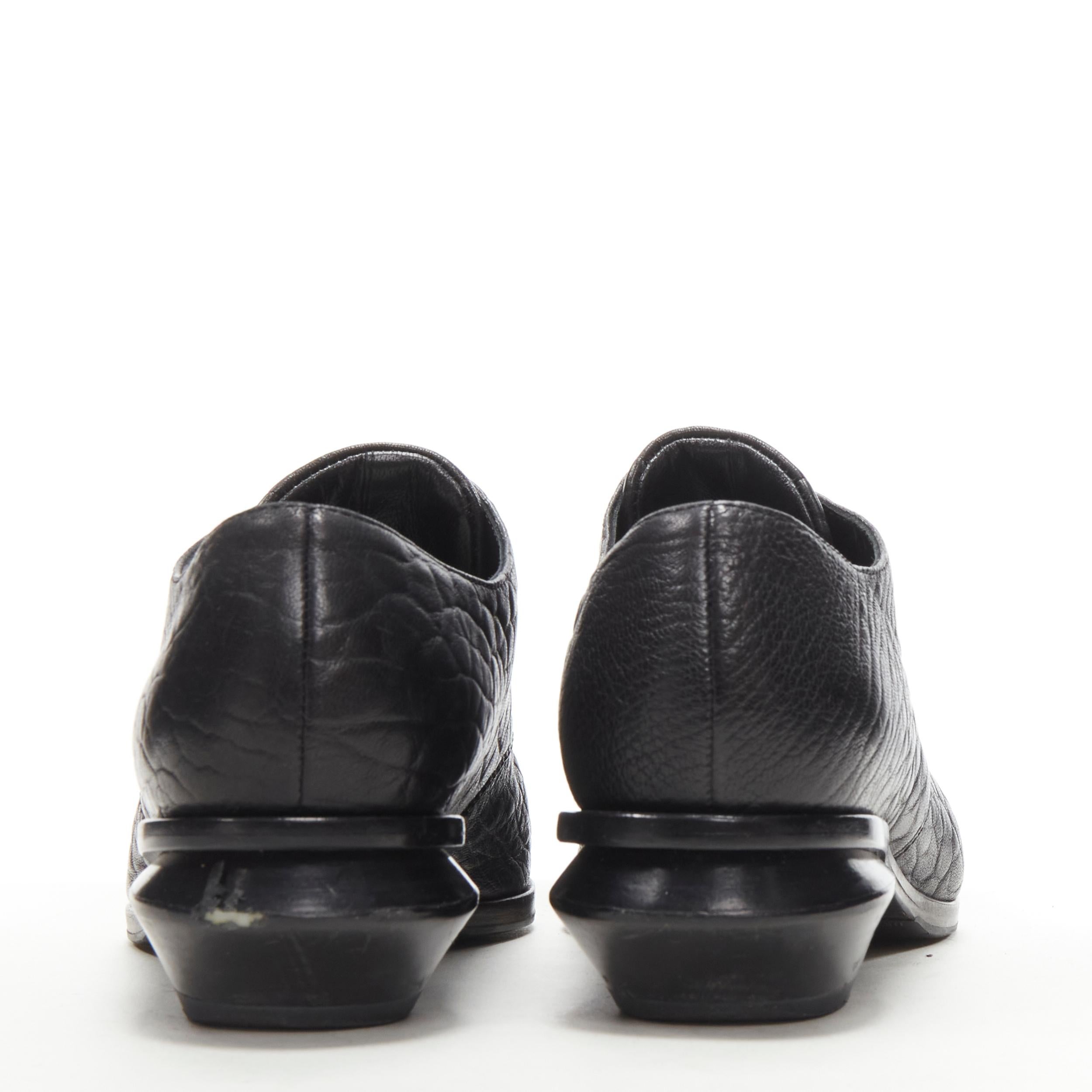 ALEXANDER WANG Ines Oxford black leather laceless brogue EU37 In Fair Condition For Sale In Hong Kong, NT